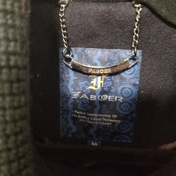 Faboer Womens Sz. 50 Peacoat US Sz. M Black Wool - Picture 5 of 16